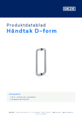 Håndtak D-form Produktdatablad NB