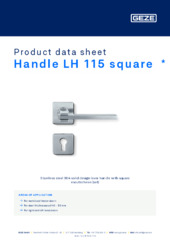 Handle LH 115 square  * Product data sheet EN