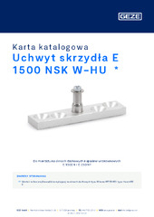 Uchwyt skrzydła E 1500 NSK W-HU  * Karta katalogowa PL