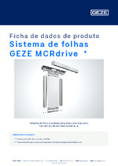 Sistema de folhas GEZE MCRdrive  * Ficha de dados de produto PT