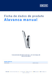 Alavanca manual Ficha de dados de produto PT