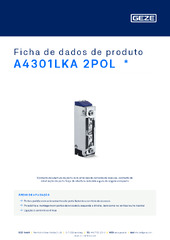A4301LKA 2POL  * Ficha de dados de produto PT