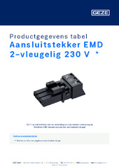 Aansluitstekker EMD 2-vleugelig 230 V  * Productgegevens tabel NL