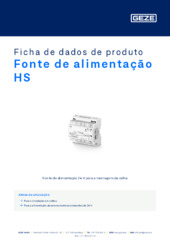 Fonte de alimentação HS Ficha de dados de produto PT