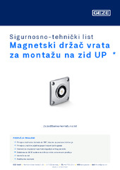 Magnetski držač vrata za montažu na zid UP  * Sigurnosno-tehnički list HR