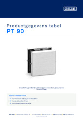 PT 90 Productgegevens tabel NL