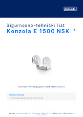 Konzola E 1500 NSK  * Sigurnosno-tehnički list HR