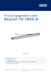 Glijrail TS 1500 G Productgegevens tabel NL