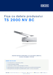 TS 2000 NV BC Fișa cu datele produsului RO