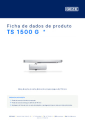 TS 1500 G  * Ficha de dados de produto PT