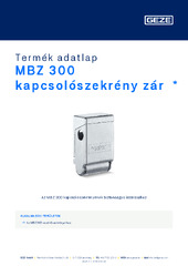 MBZ 300 kapcsolószekrény zár  * Termék adatlap HU