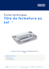 Tôle de fermeture au sol  * Fiche technique FR