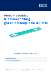 Klemmeindlæg glasklemmeplade 30 mm Produktdatablad DA
