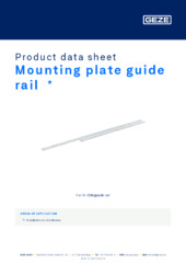 Mounting plate guide rail  * Product data sheet EN
