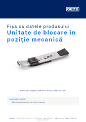 Unitate de blocare în poziție mecanică Fișa cu datele produsului RO