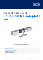 Rollan 80 NT complete set Product data sheet EN