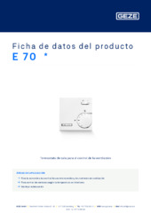 E 70  * Ficha de datos del producto ES