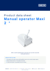 Manual operator Maxi 2  * Product data sheet EN