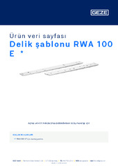 Delik şablonu RWA 100 E  * Ürün veri sayfası TR