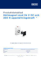 Hållmagnet med 24 V DC och 200 N uppställningskraft  * Produktdatablad SV