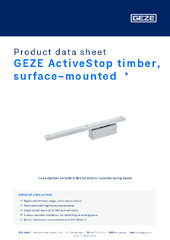 GEZE ActiveStop timber, surface-mounted  * Product data sheet EN