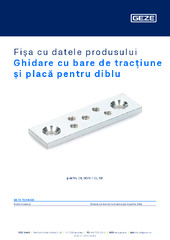 Ghidare cu bare de tracțiune și placă pentru diblu Fișa cu datele produsului RO