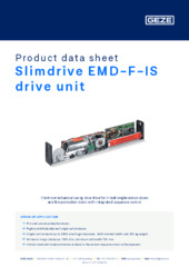 Slimdrive EMD-F-IS drive unit Product data sheet EN