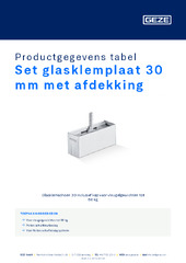 Set glasklemplaat 30 mm met afdekking Productgegevens tabel NL