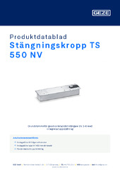 Stängningskropp TS 550 NV Produktdatablad SV