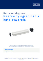 Nastawny ogranicznik kąta otwarcia Karta katalogowa PL