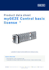 myGEZE Control basic license  * Product data sheet EN