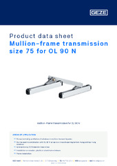 Mullion-frame transmission size 75 for OL 90 N Product data sheet EN
