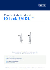 IQ lock EM DL  * Product data sheet EN