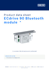 ECdrive 90 Bluetooth module  * Product data sheet EN