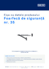 Foarfecă de siguranță nr. 35 Fișa cu datele produsului RO