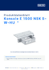 Konsole E 1500 NSK S-W-HU  * Produktdatenblatt DE