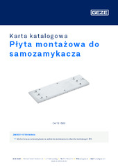 Płyta montażowa do samozamykacza Karta katalogowa PL