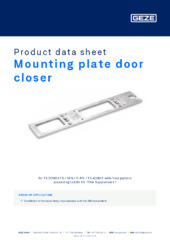 Mounting plate door closer Product data sheet EN