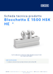 Blocchetto E 1500 HSK HE  * Scheda tecnica prodotto IT