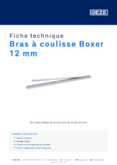 Bras à coulisse Boxer 12 mm Fiche technique FR
