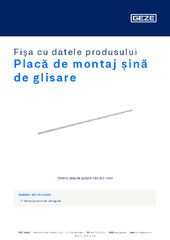 Placă de montaj șină de glisare Fișa cu datele produsului RO