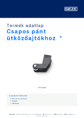 Csapos pánt ütközőajtókhoz  * Termék adatlap HU