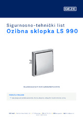 Ozibna sklopka LS 990 Sigurnosno-tehnički list HR
