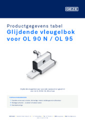 Glijdende vleugelbok voor OL 90 N / OL 95 Productgegevens tabel NL