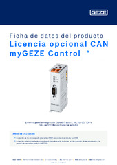 Licencia opcional CAN myGEZE Control  * Ficha de datos del producto ES