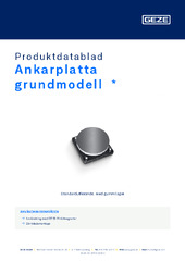 Ankarplatta grundmodell  * Produktdatablad SV