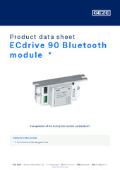 ECdrive 90 Bluetooth module  * Product data sheet EN