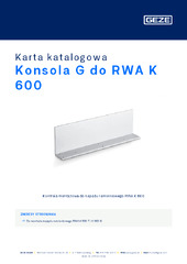 Konsola G do RWA K 600 Karta katalogowa PL