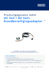 GC 342 / GC 342+ brandbeveiligingsadapter  * Productgegevens tabel NL