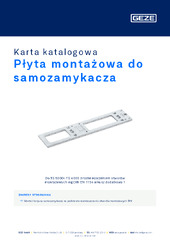 Płyta montażowa do samozamykacza Karta katalogowa PL